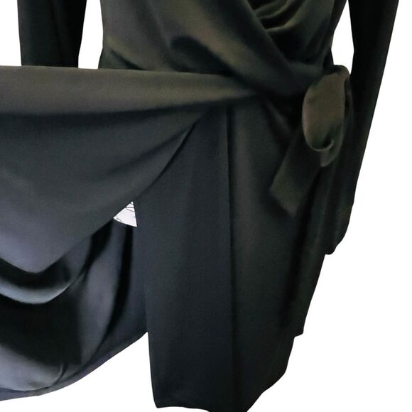 Lauren Ralph Lauren Black Notched Collar Midi Size 10 Shirt Dress MSRP $145 NWT - Picture 11 of 15